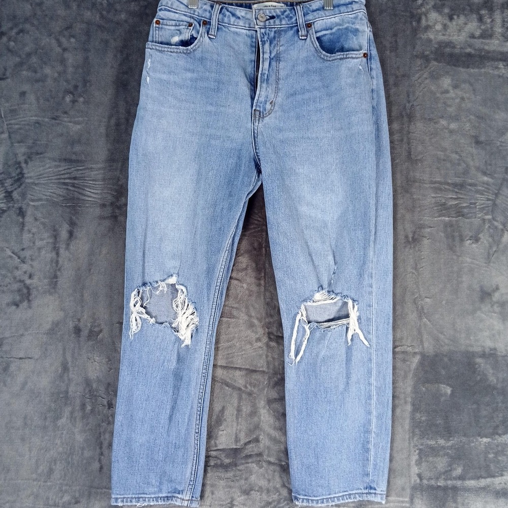 Abercrombie & Fitch Jeans Womens 28 Short The Mom High Rise Curve‎ Love Ripped